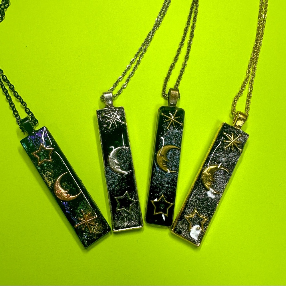 Galaxy Resin Necklaces Handmade